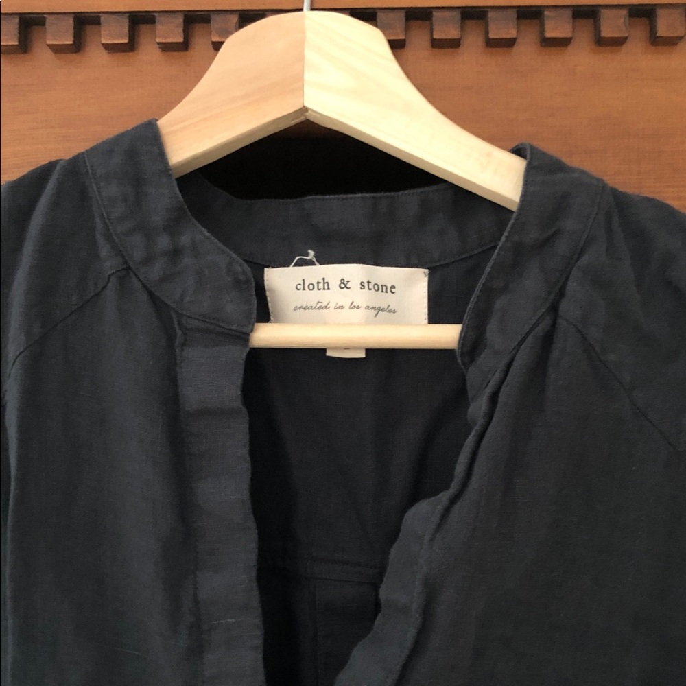 Cloth & Stone Charcoal Linen Dress